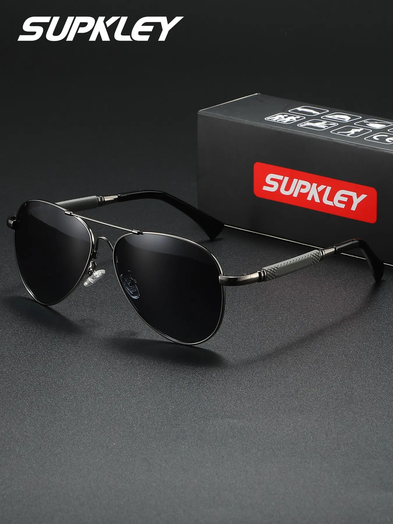 SUPKLEY Wear Resistant Polarizing Film High Quality Sunglasses For Both Men And Women, Suitable For Casual Daily Travel, Uv Protection For Driving, Enhanced Color Contrast, Reduced Glare, Polarized Shades