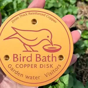 1 Piece Bird Bath Copper Tray, 2mm Thick Reinforced Copper Cleaning Dish, Three-Point Support for Year-Round Clean Water, Compatible with All Outdoor Bird Baths