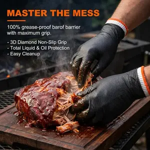 Disposable BBQ Gloves With Heat Protection Liners Perfect for grilling, fathers day, smoking meats, gloves for the grill Thick Cleaning Textured Diamond Automotive