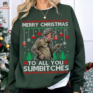 Smokey and The Bandit Ugly Christmas Sweater, Sheriff Buford T. Justice Shirt, Merry Christmas To All You Sumbitches Sweatshirt