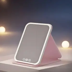 LED Light Cosmetic Mirror Pocket Mirror - Compact Design for Home Lighting makeup