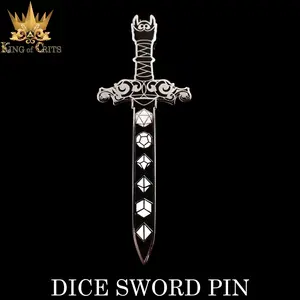 Dice Sword Enamel Pin Dice Sword Enamel Pin