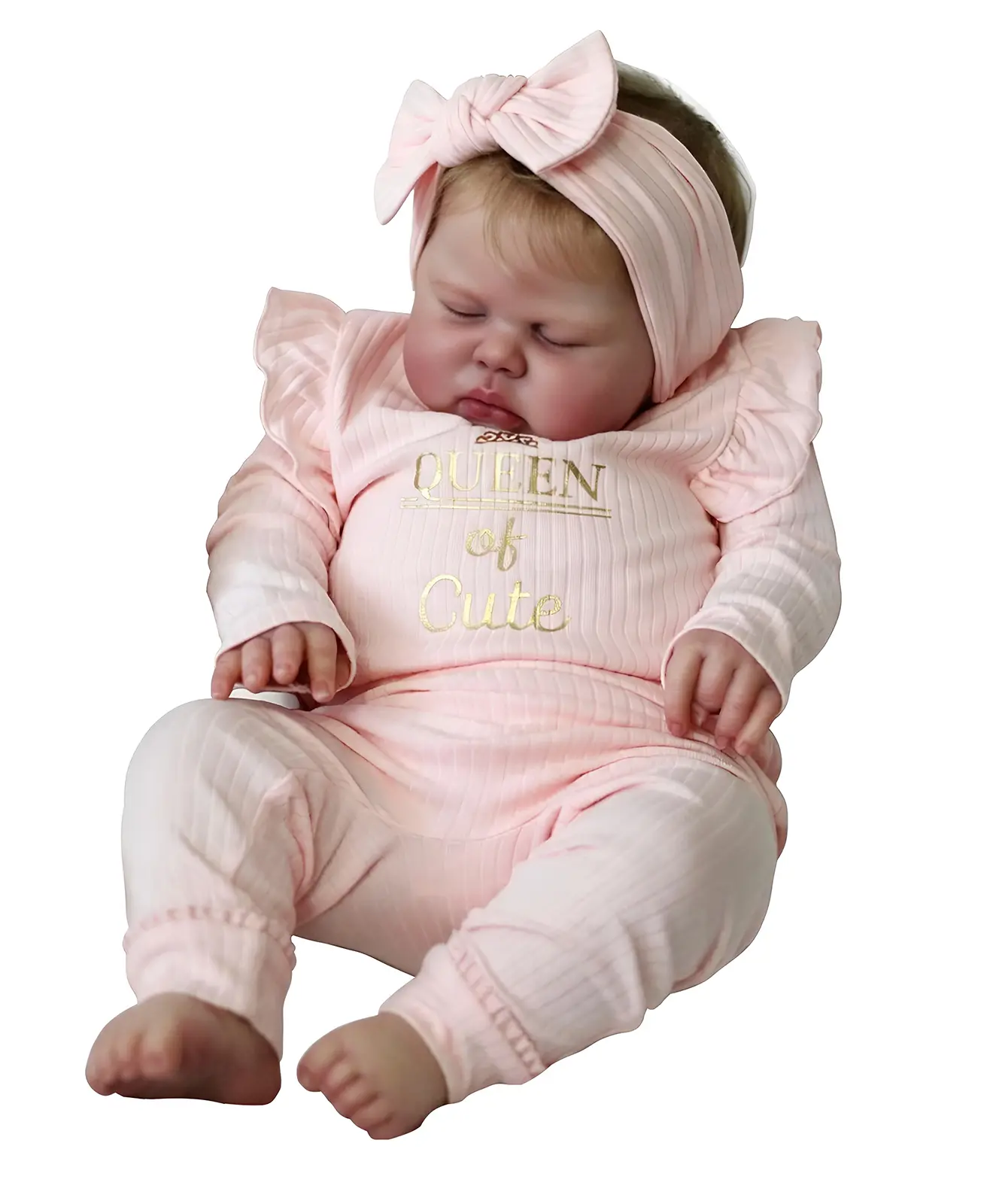 Reborn Baby Dolls Realistic, 24 Inch Life Size Lifelike Sleeping Newborn Dolls Real Life Soft Cloth Body with Blonde Hair for Kids Ages 3+