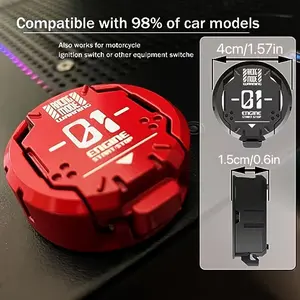 Full Metal Armor Engine Start Stop Button Cover One-Button Ignition Switch Protector for Car & Motorcycle Cool Modification Accessory High-Quality Metal Construction Prevents Scratches Fits 98% of Vehicle Models