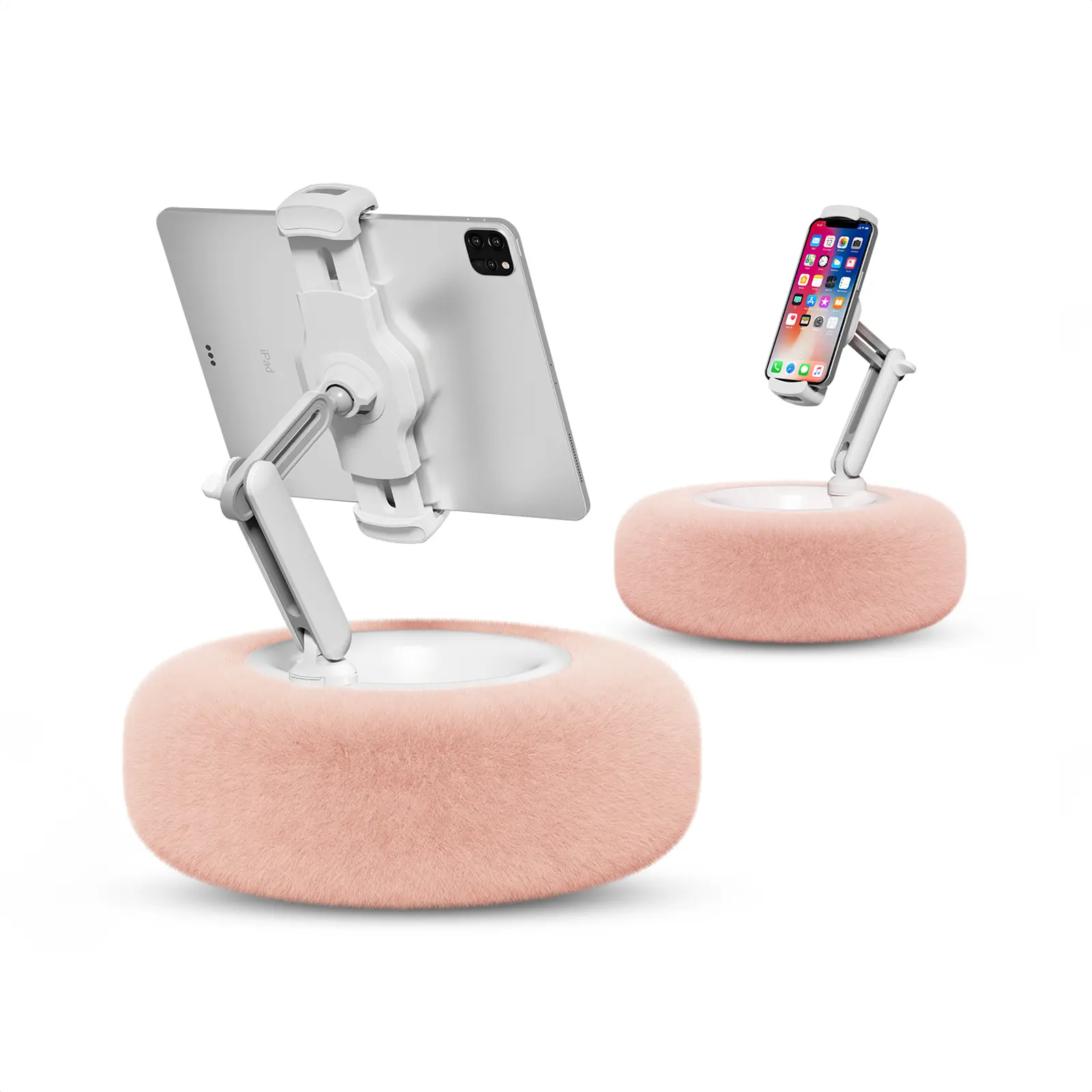 Viozon Multifunctional Pillow Stand Phone Holders & Mounts, 360°Adjustable Tablet Mount for Bed with Soft Plush Fabric, Detachable Bowl, Compatible with 4.7"-13" Smartphone/Tablet, iPad, iPhone, Samsung, Google, Kindle Accessories YW