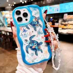 Transparent Turtle Shell Phone Case, Ocean Life Pattern, Durable Anti-Drop Design, Compatible with Multiple iPhone Models