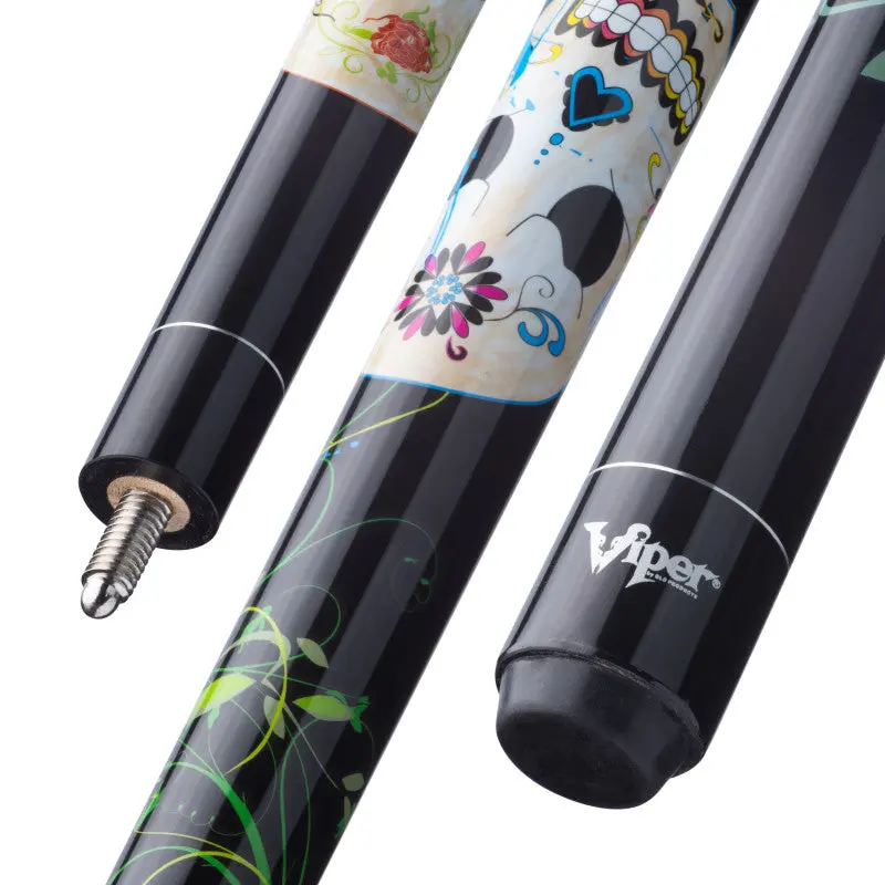 Viper Underground Dia de los Muertos Billiard Cue Stick, Professional Billiard Cue Sticks with Protaper Design, Lightweight Steel Construction, Customizable Weight, Lightweight Steel Joints