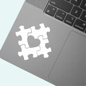 Autism Awareness Puzzle Piece Heart Decal 2-Pack Weatherproof Vinyl Sticker - Durable Design for Cars, Laptops, Coffee Cups & More
