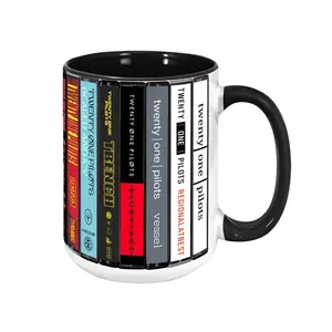 [SALE UP TO 51%] Twenty One Cassette Albums Retro Mug, Vintage Music Tape Art Coffee Cup, Nostalgic Album Collection Gift Idea