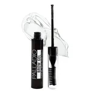 Palladio Herbal Clear Brow Gel - Eyebrow Gel for Tamed and Groomed Brows, Clear Mascara for Added Shine | Green Tea, Flower Infused Formula, Cruelty-Free, Paraben and Gluten-Free, Vegan