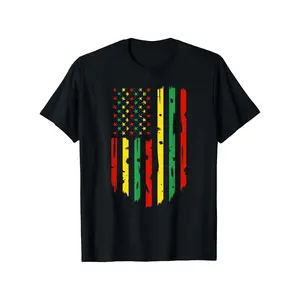 4th of July Independence Day African American Flag Kwanzaa T Shirt 100% Cotton Casual Tshirts Crewneck T-Shirt Funny Short Sleeve Unisex Graphic Tee for Men Women Adults Classic Menswear Top 25624 Clothes Womenswear Apparel Seamless Soft Shortsleeve