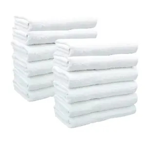 12-Piece (24x48 inch), 8lb Commercial Grade Bath Towel Set | Durable Institutional Guest Towels for Hospital, Hotel, Spa, Restaurant Only