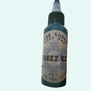Freezies Squeezies Blue Razz Candy Snack - 4oz Bottle of Blue Razz Flavor Snack Product