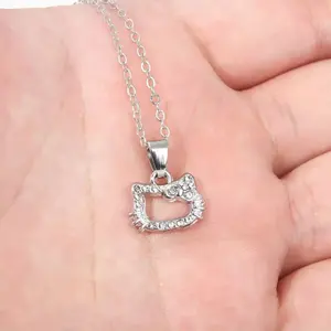 Elegant Hollow Out Kt Cat Necklace, Unique Design Style, Simple Versatile Gift for Friends, Perfect for Any Occasion