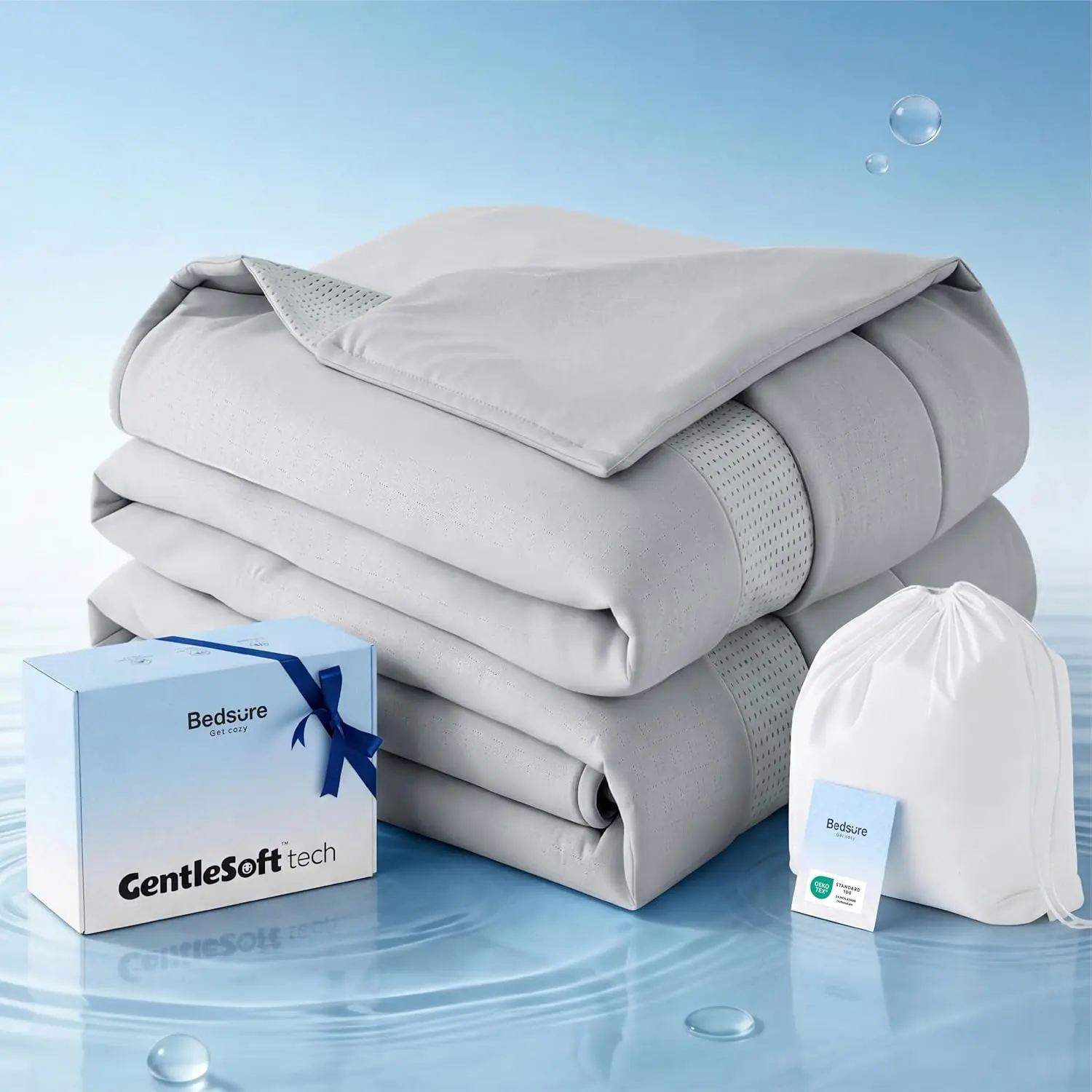 【Summer Sale Deals】Bedsure Cooling Comforter - Cooling Blankets for Hot Sleepers, Ultra-Soft Summer Comforter, Q-Max>0.45 & GentleSoft Value 204.07, 4X Breathable, Oeko-TEX Certified