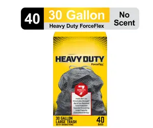 Heavy Duty Large Drawstring Trash Bags, Hold 80+ Pounds, 30 Gallon, 40 Count