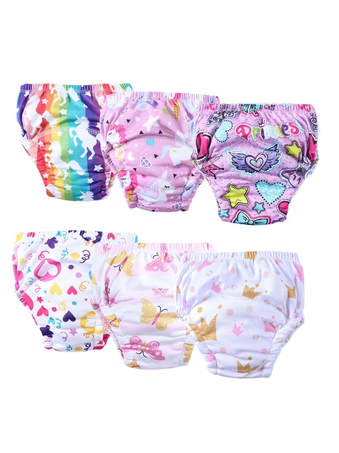 Reusable Baby Training Pants for Boys & Girls, Soft Comfortable Fabric, Floral Cartoon Style, All Seasons, Above Knee Length