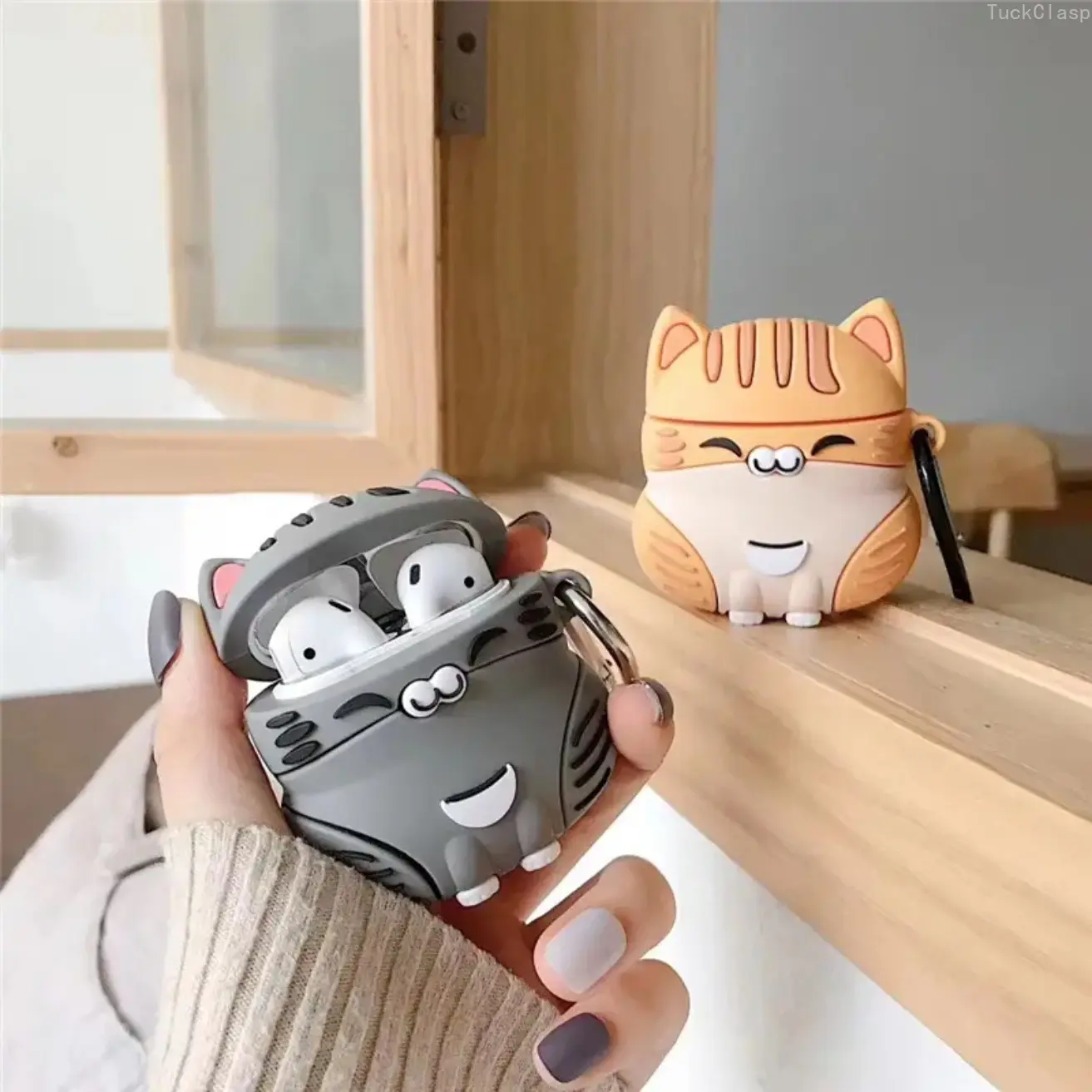 Cute Cat AirPods Case, Drop-Resistant Durable Protective Cover for Wireless Earbuds, Compatible with AirPods Pro 3/1/2/3/4/Pro/Pro 2 (Model Fit May Vary), Stylish Anti-Scratch Earphone Accessory for Everyday & Travel Use