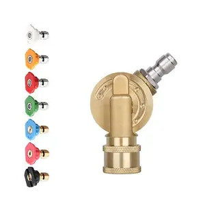 8 Pack 7 Angles Pressure Washer Pivoting Coupler Attachment Accessories Kit 1/4”Quick Connect 240 Degree Rotation,7 Power Washer Spray Nozzle Tips,Rinse Jet Stream Tips,Gutter Cleaner MAX 4500 PSI