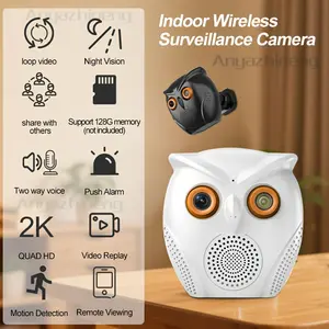2k HD Wireless Camera, Human Detection, Indoor WiFi Surveillance, Alarm, Two-Way Audio, Alexa Compatible, Night Vision, Motion Detection Camera, WiFi Security Cam