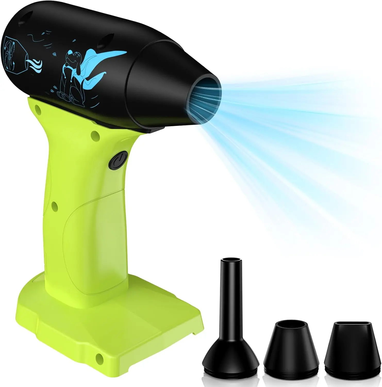 18V Cordless Jet Dry Blower for Ryobi Batteries, 130000RPM Turbo Blower, Compressed Air Duster, Portable Handheld Cleaner for Lawn Patio Car