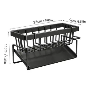 Stainless Steel Kitchen Storage Rack, Drainage Shelf, Cloth Holder, Countertop Organizer, No-Drill Dish Washing Basin Stand