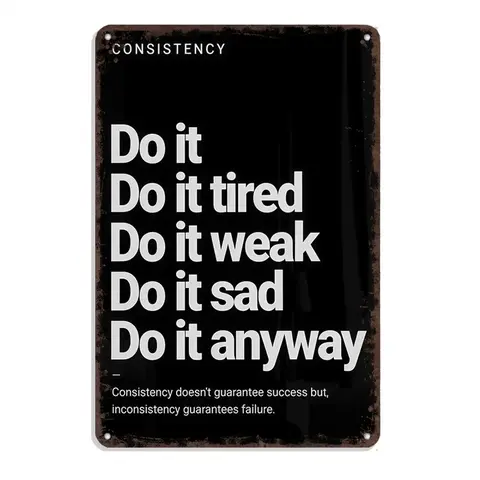 Vintage Retro Aluminium Motivational Plaque Sign - 8x12 in Pre-Drilled Durable Metal Wall Decor, Retro Text "Do It Anyway" Athletic Cue, Black & White Classic Finish Easy-Install Gift for Fitness Users