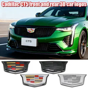 Cadillac Car Ct5 Series Front Grille Emblem Set, Rear Bumper Trunk Fashion Accessories, Stylish Auto Decor Parts, Automotive