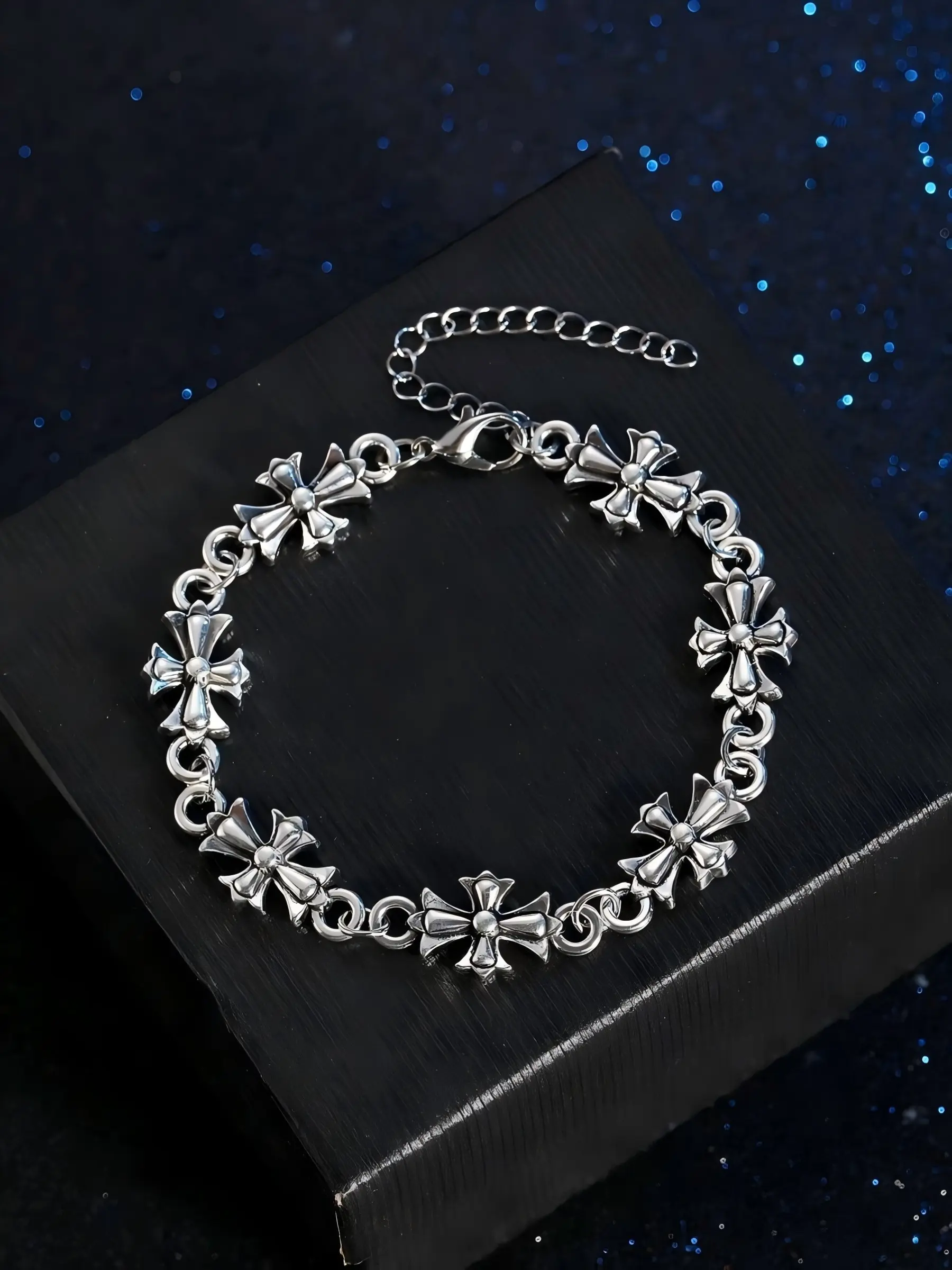 Punk Style Cross Vintage Men's Bracelet, Fashionable Bracelet, High-Quality Fashion Accessory for Daily Wear, Perfect Birthday & Engagement Gift, Exquisite Bracelet, Exquisite Trendy Bracelet, Punk Style Jewelry