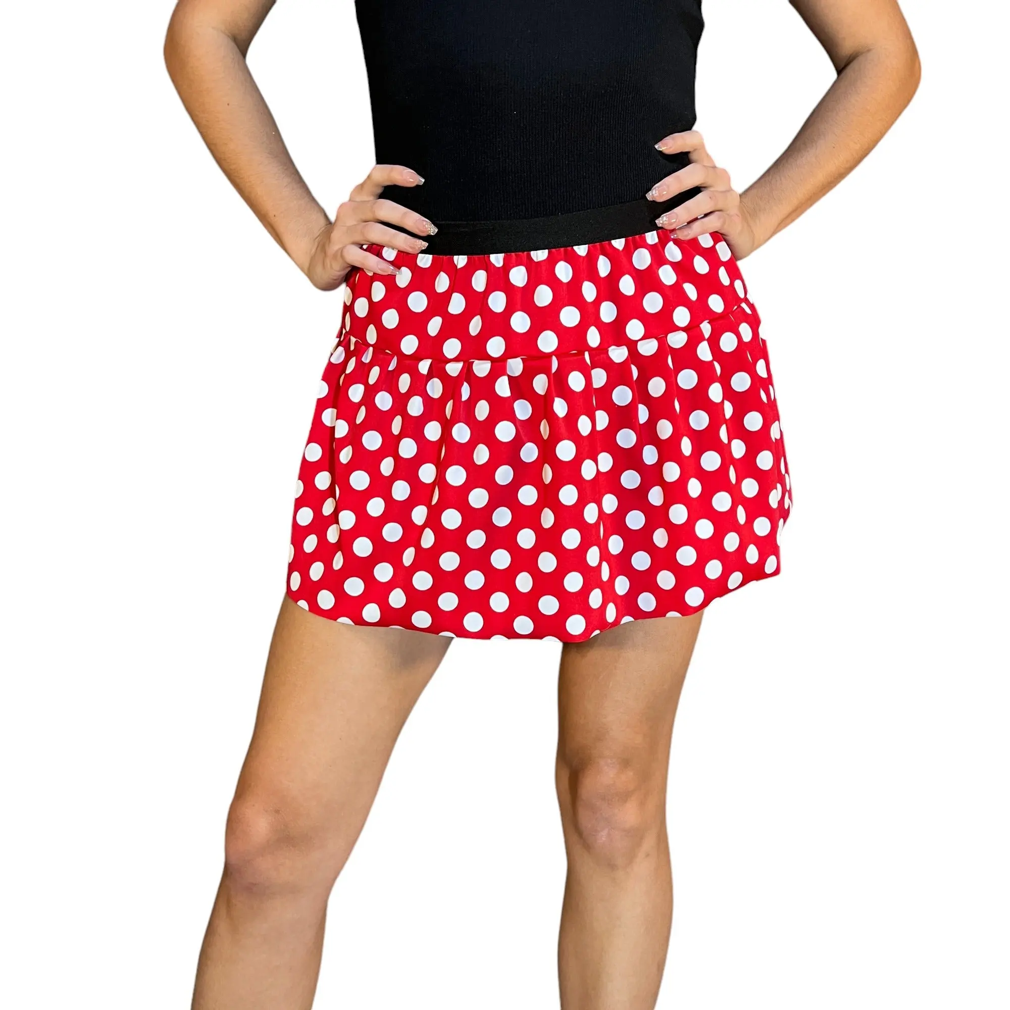 Red & White Polka Dot Spandex Minnie Running Skirt