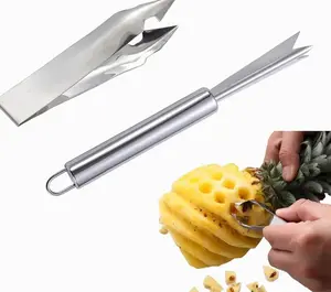2Pcs Pineapple Eye Remover Tool Stainless Steel Peeler and Cutter Multifunctional Fruit Slicer Corer for Peel Peeler Pinapple Cut Kitchen Tools and Accessories