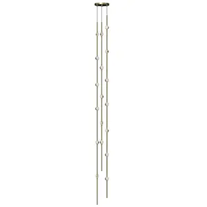 Tall 6" Round Constellation Andromeda Chandelier with Customizable LED Hubs and Lens Options