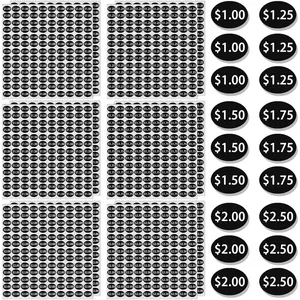 1560pcs Vending Machine Price Labels, 12 Sheets Snack Vending Machine Labels Stickers, Soda Beverage Price Labels Stickers $1.00 $1.25 $1.50 $1.75 $2.00 $2.50 Black for Business Stores