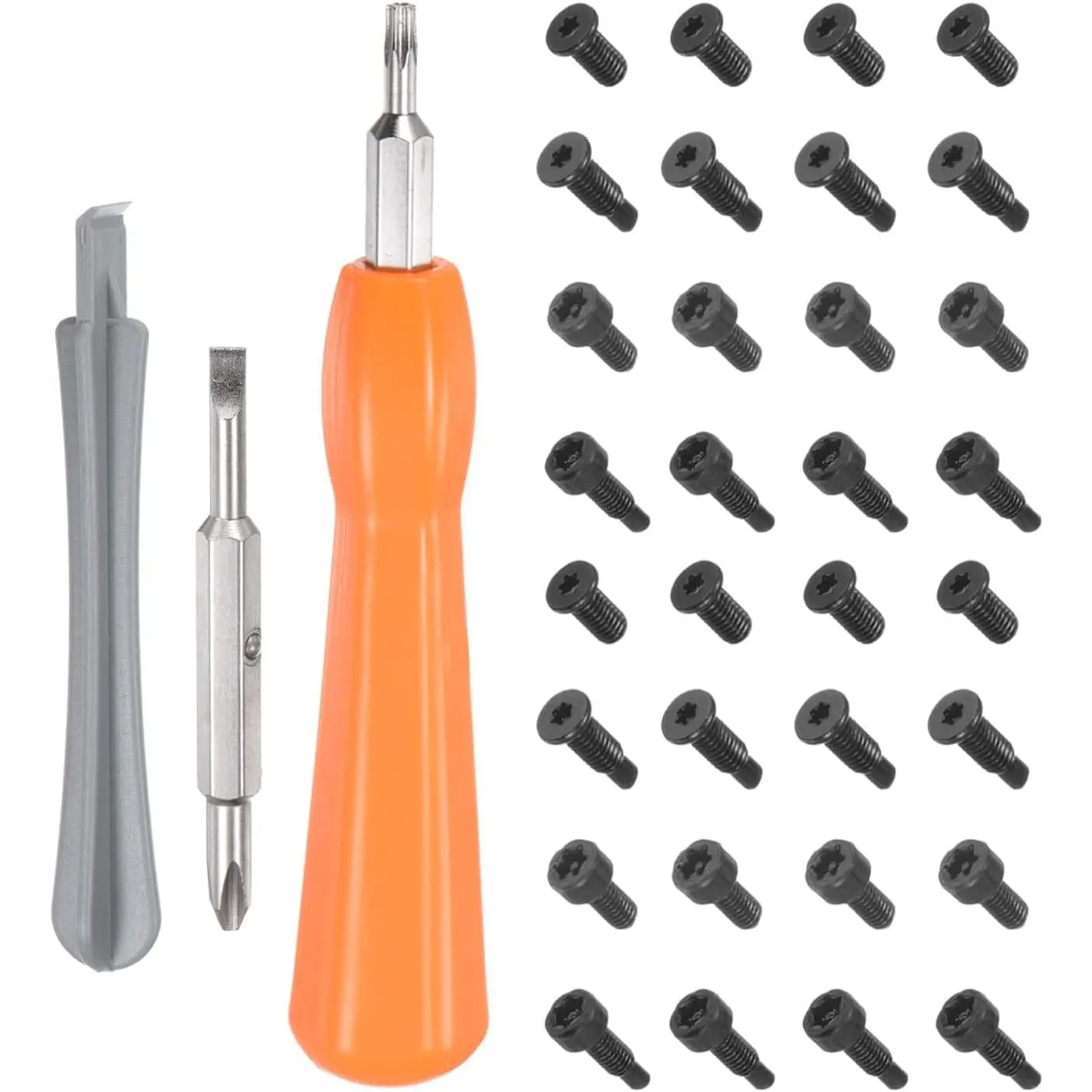 44pcs Ring Doorbell Replacement Screwdriver Kit - T6/T15 Nickel-Plated Bits, Double-Ended Magnetic Tip Tools with 2mm Cross Bit for Ring Video Doorbells, Password Reset, Controller