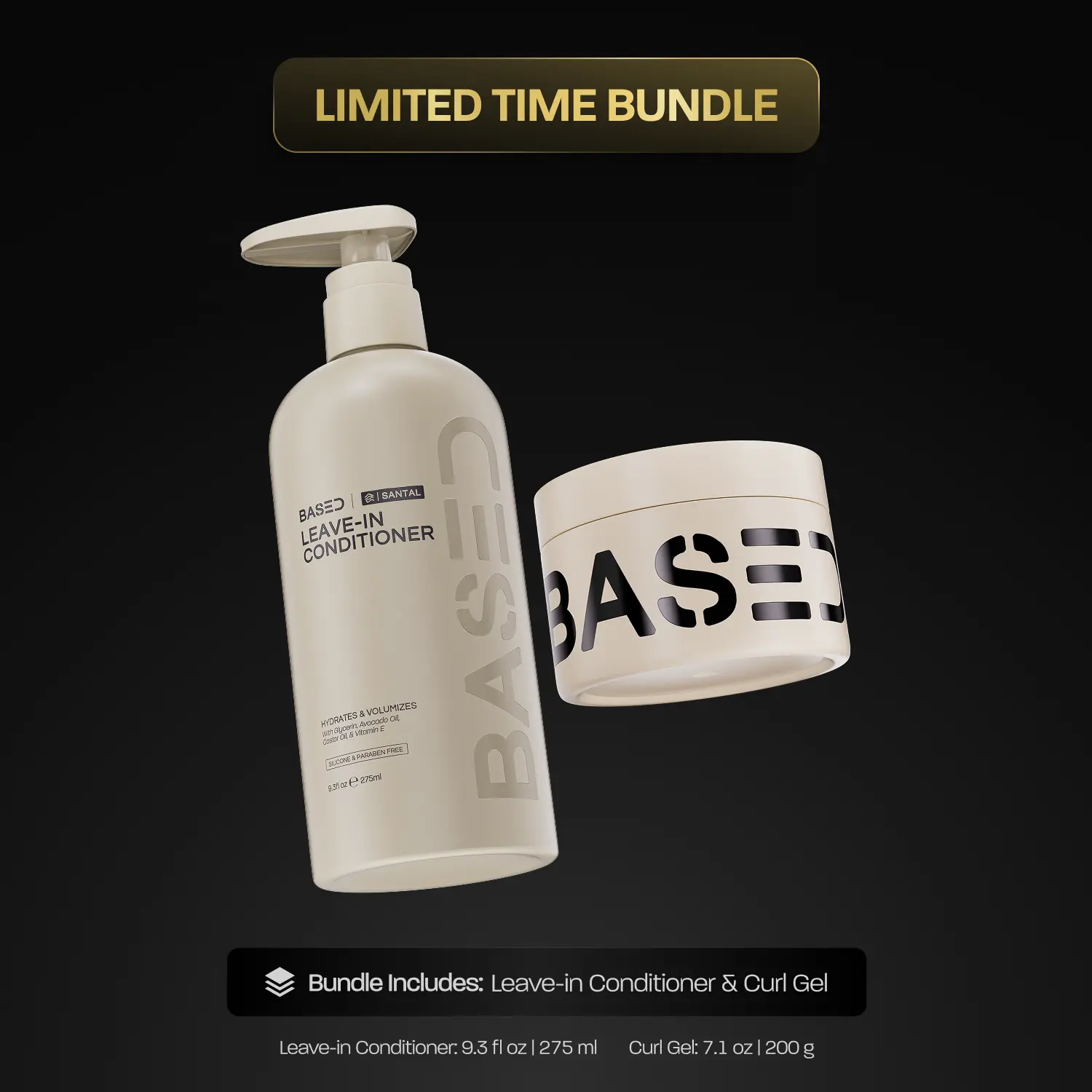 BASED Hydration & Hold Duo | Leave-In Conditioner & Curl Gel Bundle | Science-Backed BASED Hydration & Hold Duo | Leave-In Conditioner & Curl Gel Bundle | Science-Backed