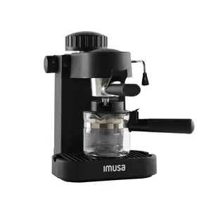 IMUSA 4 Cup Manual Espresso Maker Black Espresso/Cappuccino 800W Glass Carafe