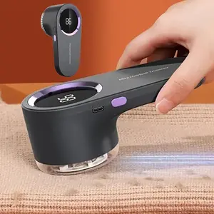 Rechargeable Digital Display Portable Fabric Shaver Lint Remover Tool, USB Charging, Alloy Steel Blade, Ideal for Clothes Sofa Carpet Cleaning, Home Hair Remover