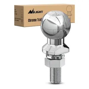 Nilight 2-Inch Chrome Hot-Forged Steel Trailer Hitch Ball, 3,500 lbs Capacity, 3/4 x 1-3/4-Inch Shank, Universal Fit Vehicle Accessories, Gray Automotive Truck Part, Includes Hardware