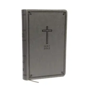 NKJV, Deluxe Gift Bible, Leathersoft, Gray, Red Letter, Comfort Print: Holy Bible, New King James Version