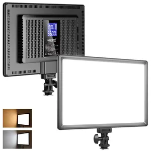 NEEWER 192 LED Video Light Panel, 19.5W Ultra Thin Bi Color Dimmable DSLR Camera Soft Light with 8000mAh Built in Lithium Battery, 3200-5600K CRI95+ for Photography Video Recording Live Streaming