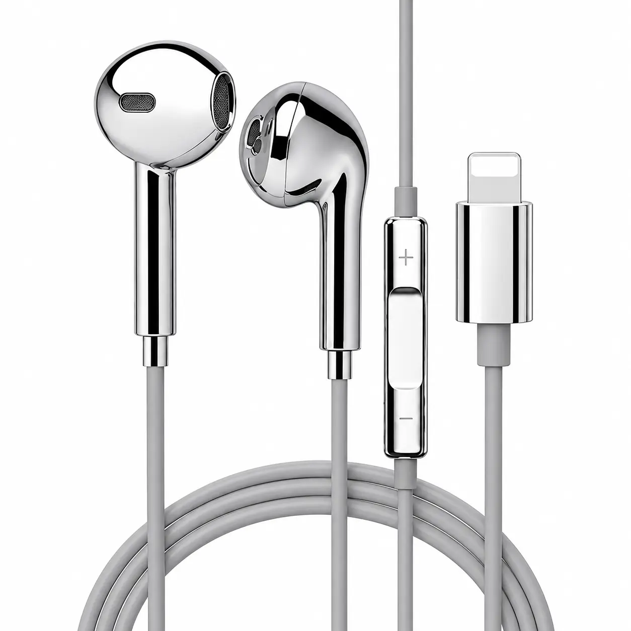 Stylish Silver/Purple/Gold Wired Earbuds, Compatible with iPhone 18 Pro Max, iPhone 18 Duo, Shiny Electroplated Semi In-Ear Headphones with Vintage Inspired Design, Wired Earphones for Lightning, USB-C and 3.5mm Phones, Music, Calls & Holiday Gifts