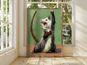 Sale, Funny Possum Wall Art Print, Screaming Opossum Poster, Quirky Animal Decor Gift, No Framed