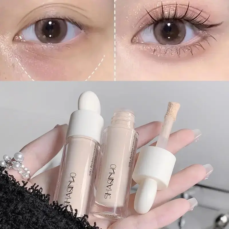 Smooth Concealer Liquid - Hydrating, Moisturizing Concealer, Flawless All Day Coverage, Waterproof and sweat-proof, with soft brush head for dark circles, acne marks, compatible with light beige shades, for precise application, daily makeup essential