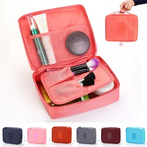 Large Capacity Travel Makeup Bag - Waterproof Portable Toiletry Organizer with Dividers & HandleOpción 2 (Enfocada en tendencias): Open-Flat Portable Cosme