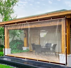 Clear Waterproof Tarpaulin 1/2 Counts Advanced Windproof & Rainproof Canopy Tent for Patio Garden Cover Chicken Coop Porch Camping Heavy-duty PE Material