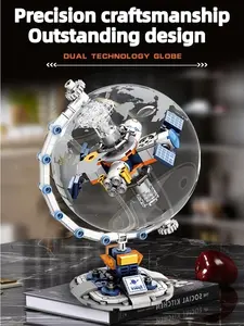 [Clearance] Rotating Globe STEM Building Blocks, STEM Building Kit - Decorative Toy Gift for Ages 4+, Ideal for Valentine's Day, Birthday Exchanges Stem Construction Set