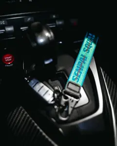 Teal Fabric Keychain