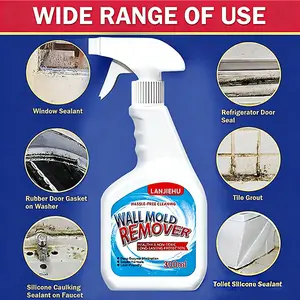 LANJIEHU Wall Mold Remover 300ml Liquid Spray for Fast Effective Mold Prevention & Regrowth Sterilization Mite Removal Gentle Natural Enzyme Formula Safe for Home Kitchen Bathroom surface cleaning easy operation