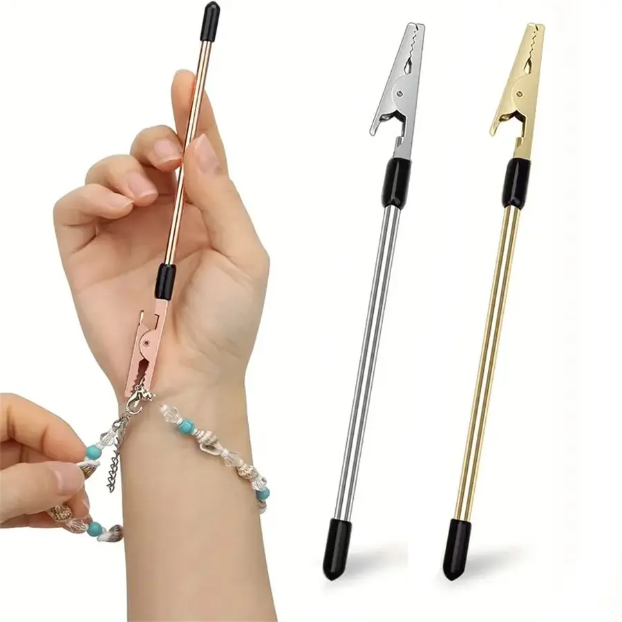 2pcs Bracelet Assist Wear Clip, Durable Jewelry Assistant Fastening Hooks Device, Fits Bracelets Necklaces Watches Zippers, Essential Accessory Tool