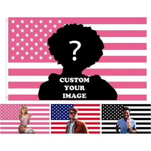 Custom Pink America Flag, Personalized Photo Flag Double Stitched Weatherproof, Custom Design Tapestry for Garden Yard Dorm Room Wall Decor, Ideal for Family Friends College Students Cotton Decorative Light Linen Decoration 40X30In (102X76C